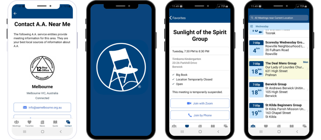 aa meetings app